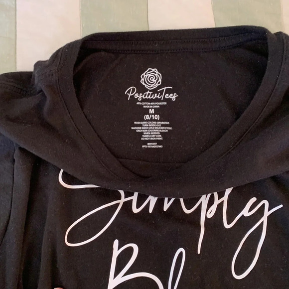 PositiviTees black t-shirt. “Simply Blessed” size M (8/10) - Picture 3 of 3